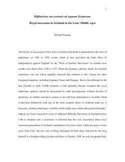 Royal Succession in Scotland in the Later Middle Ages