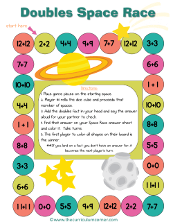 Doubles Space Race - The Curriculum Corner