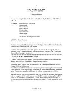 Planning Board Minutes