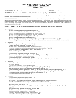 Math 105 - Southeastern Louisiana University