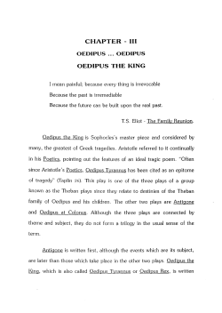 CHAPTER - III OEDIPUS THE KING