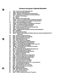 Common Acronyms in Special Education