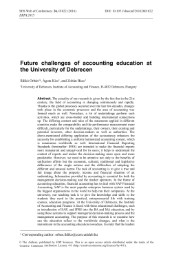 Future Challenges of Accounting Education at the University of