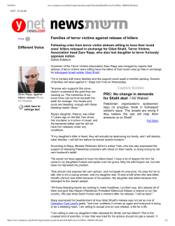 Families of Terror Victims against Release of Killers