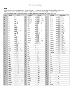 Roman Numeral Chart - Iowa Braille School