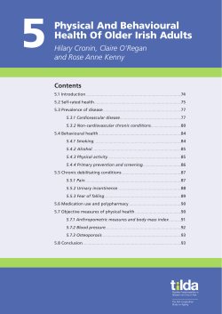 Physical And Behavioural Health Of Older Irish Adults