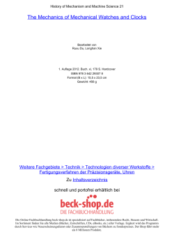 The Mechanics of Mechanical Watches and Clocks - Beck-Shop