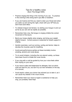 Tips for a healthy voice - Stevenage Choral Society