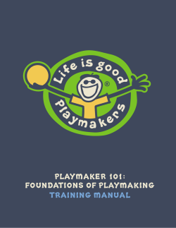 foundations of playmaking playmaker 101: training