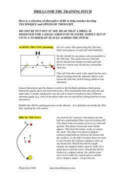 DRILLS FOR THE TRAINING PITCH