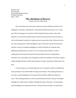 The Abolition of Slavery