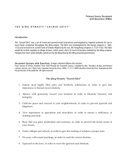 Primary Source Document with Questions (DBQs) THE QING