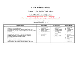 Earth Science &ndash; Unit 1