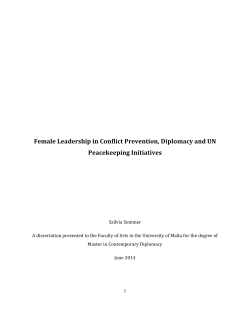 Female Leadership in Conflict Prevention, Diplomacy and UN