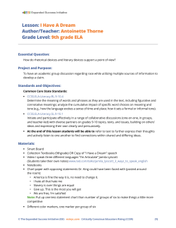 I Have A Dream - Expanded Success Initiative