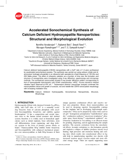 Accelerated Sonochemical Synthesis of Calcium Deficient
