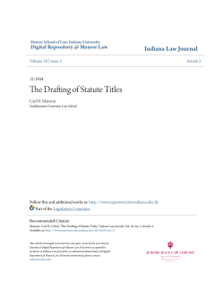 The Drafting of Statute Titles - Digital Repository @ Maurer Law