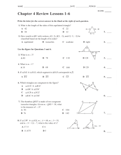 Chapter 4 Review Lessons 1-6