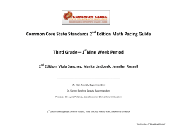 Common Core State Standards 2 Edition Math Pacing Guide Third