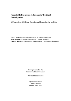 Parental Influence on Adolescents` Political Participation