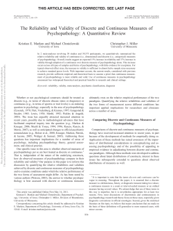 The Reliability and Validity of Discrete and Continuous Measures of