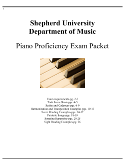 Shepherd University Department of Music Piano Proficiency Exam