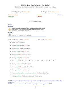 BWCA Trip Oct 3 (Sun) – Oct 9 (Sat)