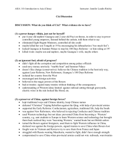 HANDOUT -- Cixi discussion
