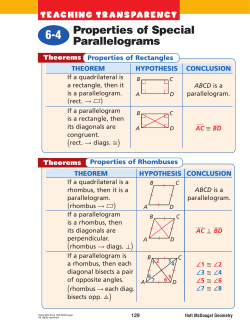 Properties of Special Parallelograms