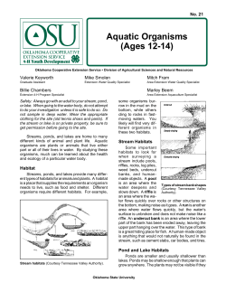 503. Aquatic Organisms (Ages 12-14) - Oklahoma 4-H