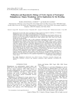 Pollination and Reproductive Biology of Twelve