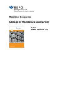Storage of Hazardous Substances
