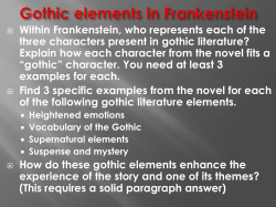 Gothic elements in Frankenstein