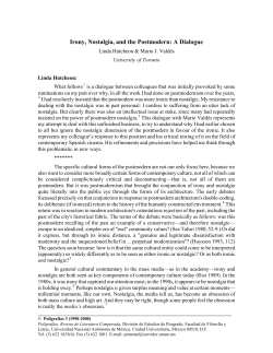 Irony, Nostalgia, and the Postmodern: A Dialogue