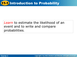 11-1 Introduction to Probability