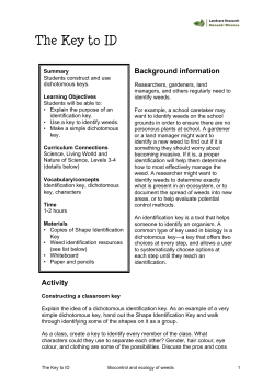 The Key to ID: lesson plan