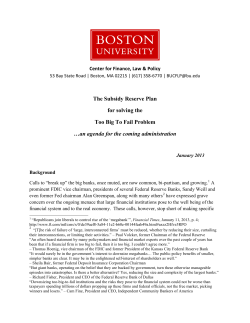 The Subsidy Reserve Plan for solving the Too