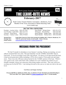 the leave-rite news - Rusk County Treasure Hunters Association