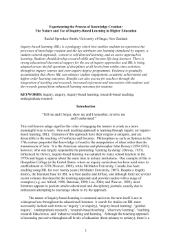 Inquiry-based Learning