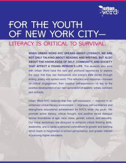 FOR THE YOUTH OF NEW YORK CITY&mdash;