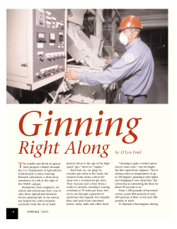 Ginning Right Along - College of Agricultural, Consumer and