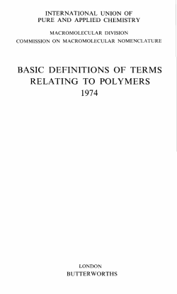 basic definitions of terms relating to polymers