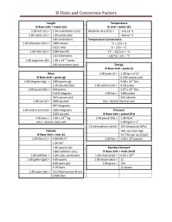 SI Units and Conversion Factors