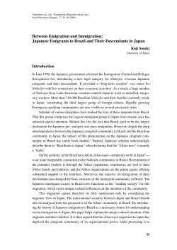 Between Emigration and Immigration: Japanese