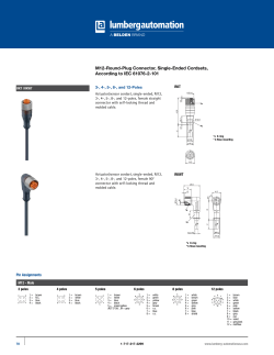 M12-Round-Plug Connector, Single-Ended Cordsets, According to