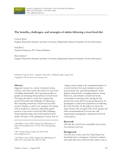The benefits, challenges, and strategies of adults following a local