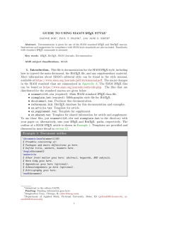Guide to Using SIAM`S LaTeX Style