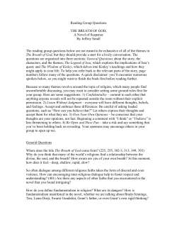 Reading Group Questions