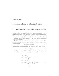 Chapter 2 Motion Along a Straight Line