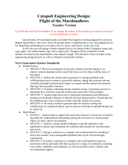 Catapult Engineering Design: Flight of the Marshmallows
